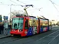 Škoda 03T in der Haltestelle Sady Pětatřicátníků