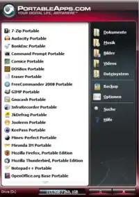 Screenshot von PortableApps 1.5