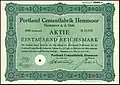 Aktie über 1000 RM der Portland Cementfabrik Hemmoor vom April 1928