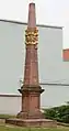 Postmeilensäule aus Rochlitzer Porphyr in Penig