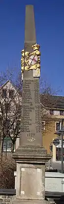 Distanzsäule auf dem Markt