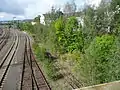 Stillgelegtes Dreischienengleis im Bahnhof Freital-Potschappel