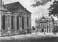 Portal des Langen Stalls und Garnisonkirche, Radierung von 1813