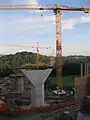 Ein im Bau befindlicher Pfeiler
