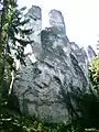 Die Felsen Prachauer Nadel und Prachauer Mütze