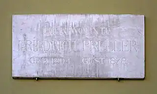 Gedenktafel an der Nordseite