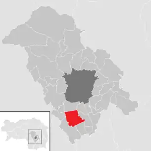Lage der Gemeinde Premstätten im Bezirk Graz-Umgebung (anklickbare Karte)
