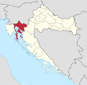 Lage der Gespanschaft hervorgehoben