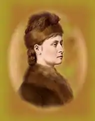 Prinzessin Louise, Duchess of Argyll, mit Zobelmütze und -kragen (etwa 1880)