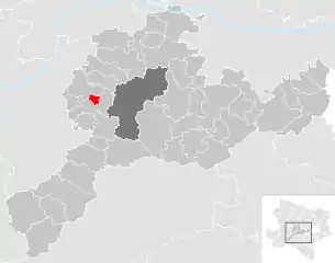Lage der Gemeinde Prinzersdorf im Bezirk St. Pölten-Land (anklickbare Karte)