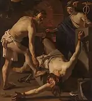 Die Fesselung des Prometheus auf einem Gemälde von Dirck van Baburen, 1623. Rijksmuseum, Amsterdam