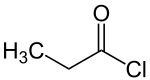 Strukturformel von Propionylchlorid