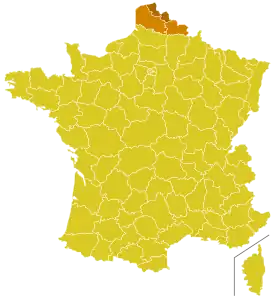 Karte der Kirchenprovinz Lille