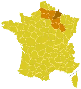 Karte der Kirchenprovinz Reims