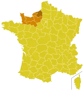 Karte der Kirchenprovinz Rouen