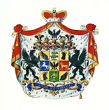 Wappen des Fürsten Hermann von Pückler-Muskau (* 1785; † 1871)