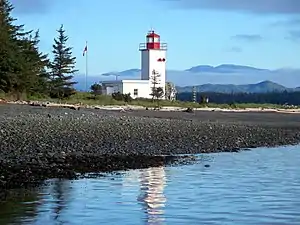 Das „Pulteney Point Lighthouse“ am westlichen Eingang zur Broughton-Straße