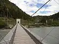 Nach Norden; rechts die Station Trin