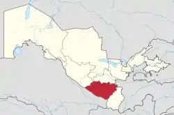 Lage der Provinz Qashqadaryo in Usbekistan