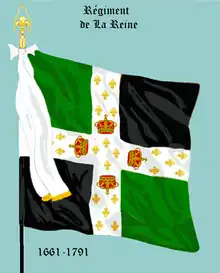 Ordonnanzfahne Régiment de La Reine 1661 bis 1791
