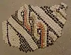Fragment eines römischen Fußbodenmosaiks, 1968 geborgen