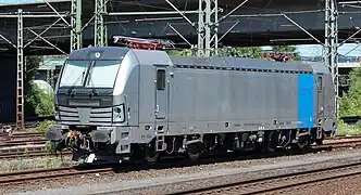 Die Baureihe 193 803 abgestellt in Hamburg Harburg.