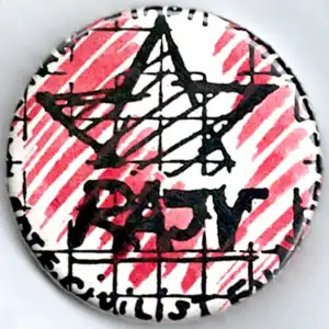 Button des RAJV, Karl-Marx.Stadt, 1989–1990