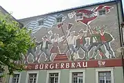 Fresko am Brauerei- und Bürogebäude