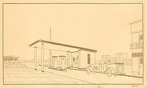 Entwurf von Hans Poelzig für die Reichskraftsprit (1927)