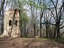 Die Ruine der Blechburg oben an der Hangkante