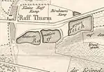 Lageplan der Raffteiche um 1835