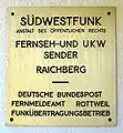 Tafel am SWR-Sendergebäude