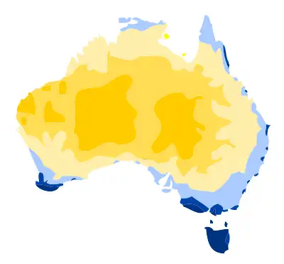 Anzahl der Regentage (d.&nbsp;h. Tage, an denen mehr als 0,2&nbsp;mm Niederschlag fällt) ﻿unter 20﻿20 bis 40﻿40 bis 80﻿80 bis 120﻿120 bis 160﻿über 160