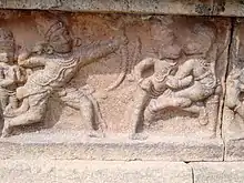 Relief am Airavatesvara-Tempel mit einer Szene aus dem Ramayana