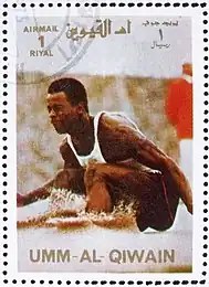 Olympiasieger Randy Williams, abgebildet auf einer&nbsp;Briefmarke