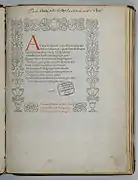 Titelseite des Kalenders von Regiomontanus, Exemplar der Universitätsbibliothek in Wien