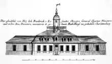 Stich des von Eosander erbauten Rathauses Charlottenburg (nicht erhalten)