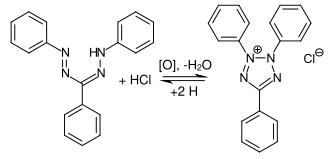 Redoxreaktion zwischen Triphenylformazan und Triphenyltetrazoliumchlorid