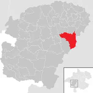Lage der Gemeinde Regau im Bezirk Vöcklabruck (anklickbare Karte)