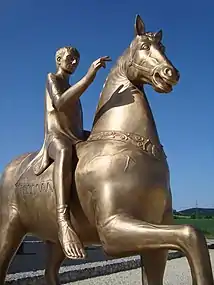 Rekonstruiertes Reiterdenkmal auf dem ehemaligen römischen Forum