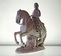 Meißener Porzellanfigur von 1780, Reiterstandbild Friedrich August III. von Sachsen