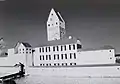 Modell-Rekonstruktion: Blick von Nord-Westen - Palas wie im Deckengemälde der Kirche dargestellt
