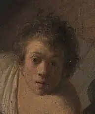 Lasset die Kinder zu mir kommen (Bildausschnitt, Selbstporträt Rembrandts)