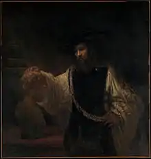 Aristoteles vor der Büste des Homer, 1653, von Rembrandt