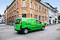 Grüner Renault Kangoo Z.E. Maxi des Paketdienstleisters Quickpac