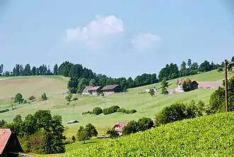 Renggpass mit Restaurant Rengg (Bildmitte)