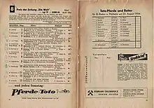 Darstellung in einem Rennprogramm 1954