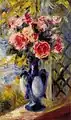 Pierre-Auguste Renoir:Bouquet de roses dans un vase bleu,Privatsammlung