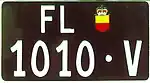 Ehemaliges Mietwagen-Kontrollschild Liechtenstein (1977-2001)
