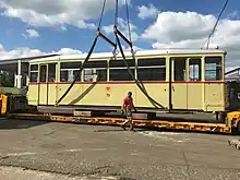 Restaurierter Beiwagen 79 beim Transport